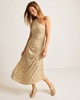 Tommy Bahama | Playa Python Maxi One-Shoulder Dress / Travertine