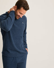 Tommy Bahama | Textured Twill Stripe Crew Long-Sleeve Top / Dark Moonlight