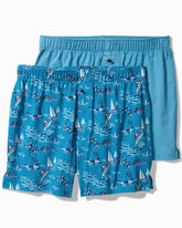 Tommy Bahama | Cotton Knit Marlin Print Boxers — 2-Pack / Slate Teal