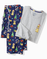 Tommy Bahama | Big & Tall Holiday Dog Long Sleeve & Pants Pajama Set / Island Navy