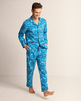 Tommy Bahama | Woven Long Sleeve & Pants Pajama Set / Slate Teal