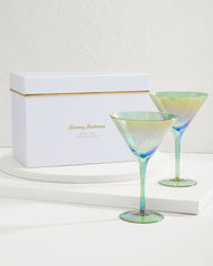 Tommy Bahama | Luster Martini Glasses — Set of 2 / Light Blue