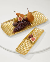 Tommy Bahama | Braided Glass Serving Trays — Set of 2 / Gold