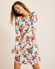 Tommy Bahama | Knit Long-Sleeve Short Sleep Dress / Coconut Cream