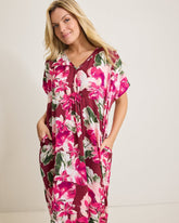 Tommy Bahama | Satin Maxi Sleep Caftan / Fuchsia Pink