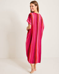 Tommy Bahama | Satin Maxi Sleep Caftan / Burgundy