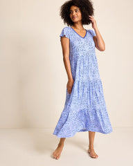 Tommy Bahama | Jersey Short-Sleeve Maxi Sleep Dress / Periwinkle