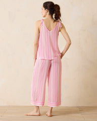 Tommy Bahama | Woven Challis Tank & Cropped Pants Pajama Set / Coral Pink