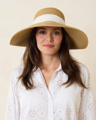 Tommy Bahama | Ultra-Braid Bow Sun Hat / White