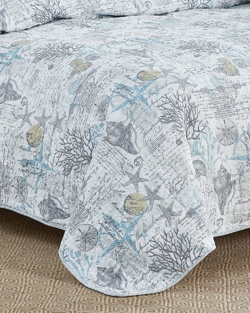 Tommy Bahama | Beach Bliss 3-Piece King Quilt Set / Grey