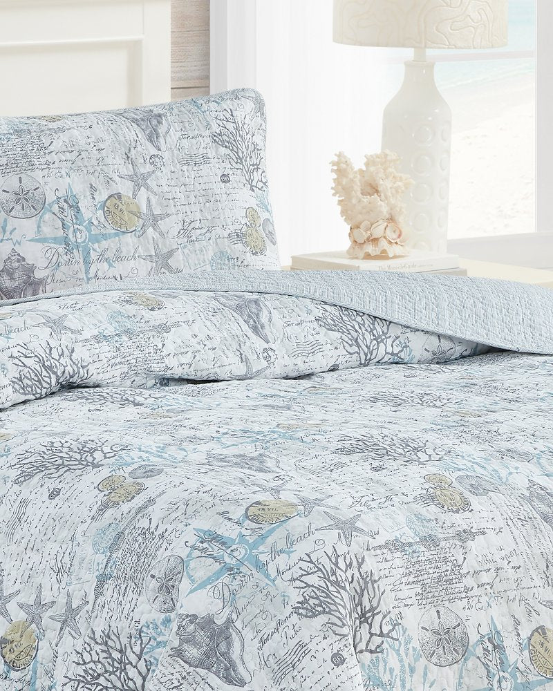 Tommy Bahama | Beach Bliss 3-Piece King Quilt Set / Grey