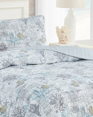 Tommy Bahama | Beach Bliss 3-Piece King Quilt Set / Grey