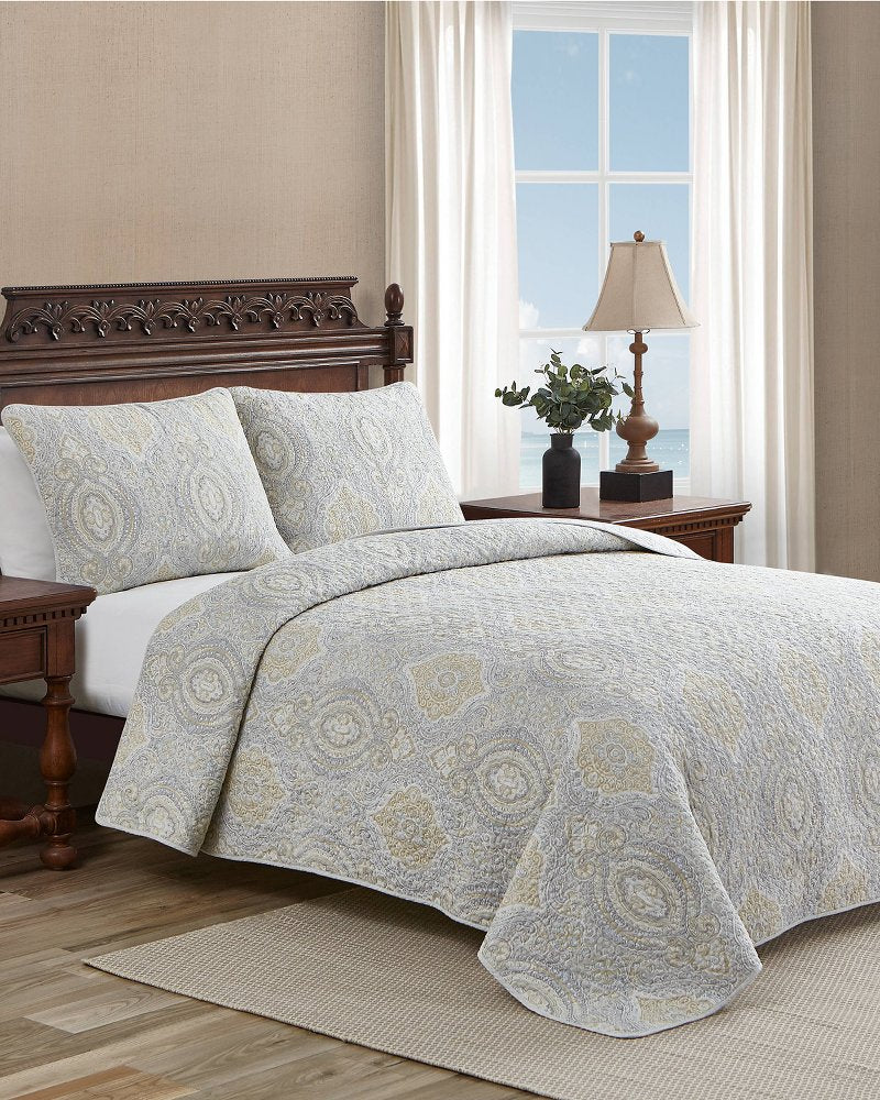 Tommy Bahama | Turtle Cove 3-Piece King Quilt Set / Grey