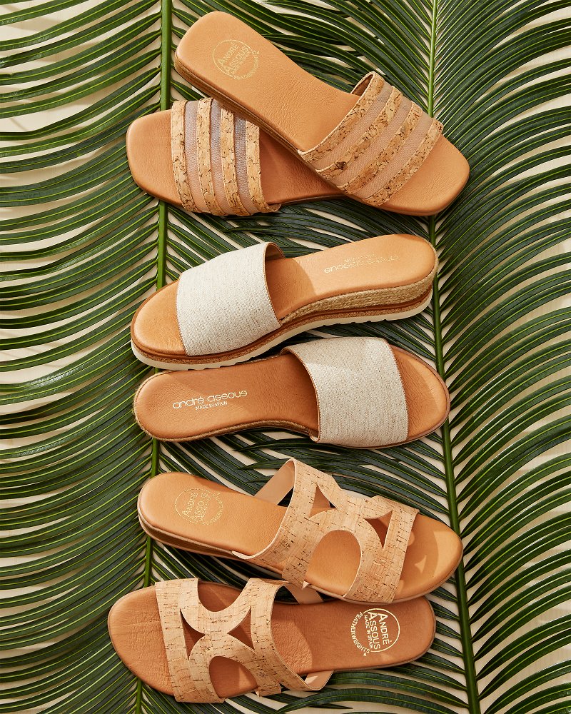 Tommy Bahama | André Assous Kaila Cork & Mesh Sandals / Natural