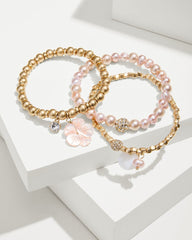 Tommy Bahama | Tropical Blooms Stretch Charm Bracelet Set / Pink