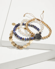 Tommy Bahama | Indigo Shore Mixed Materials Bracelet Set / Gold