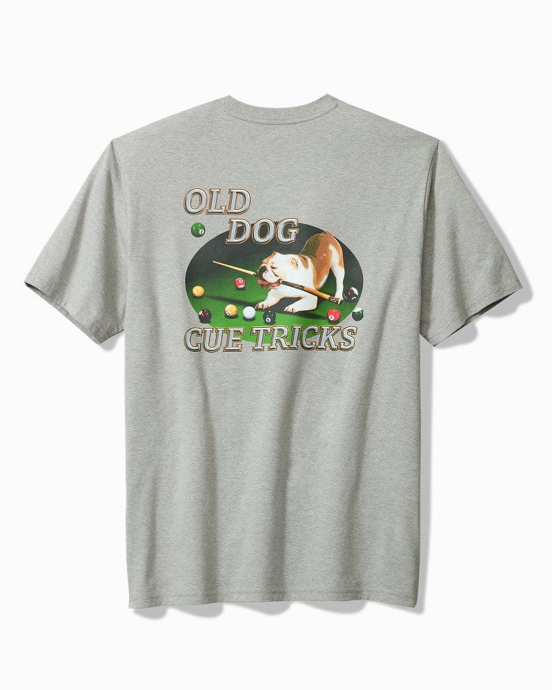 Tommy Bahama | Big & Tall Old Dog, Cue Tricks Graphic Pocket T-Shirt / Grey Heather