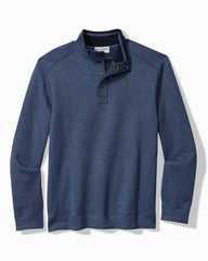 Tommy Bahama | Big & Tall Flip Coast Reversible Snap Mock Sweatshirt / Blue Note Heather