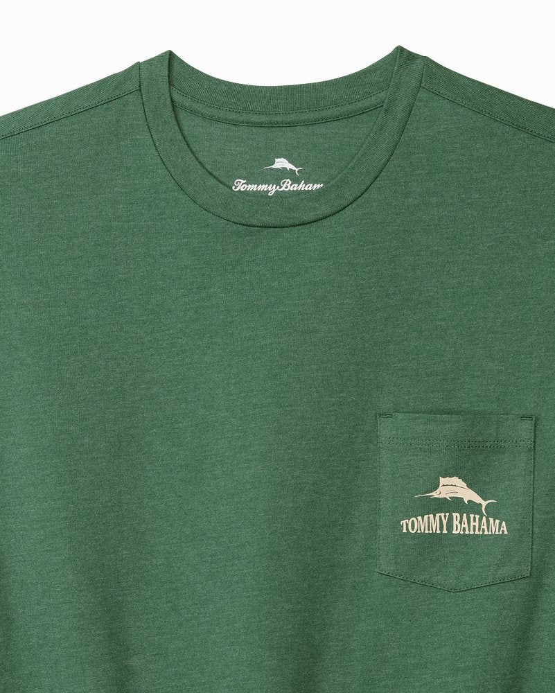 Tommy Bahama | Big & Tall Between the Ryes Graphic Pocket T-Shirt / Green Meadow Heather