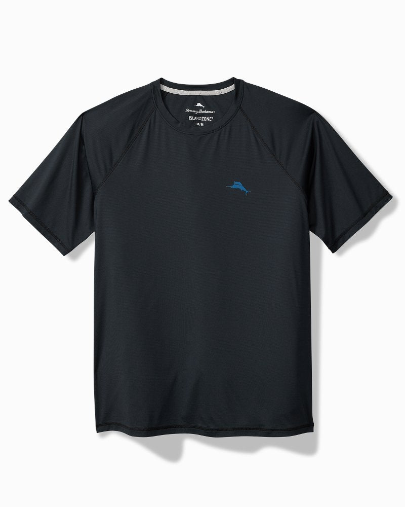 Tommy Bahama | Big & Tall Chill Time Surf IslandZone® Short-Sleeve Rash Guard / Jet Black