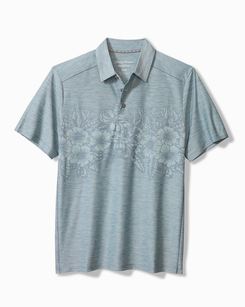 Tommy Bahama | Big & Tall Palm Coast Hibiscus Border IslandZone® Polo / Sterling Blue