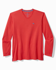 Tommy Bahama | Big & Tall Bali Skyline V-Neck Long-Sleeve T-Shirt / Zanzibar Red
