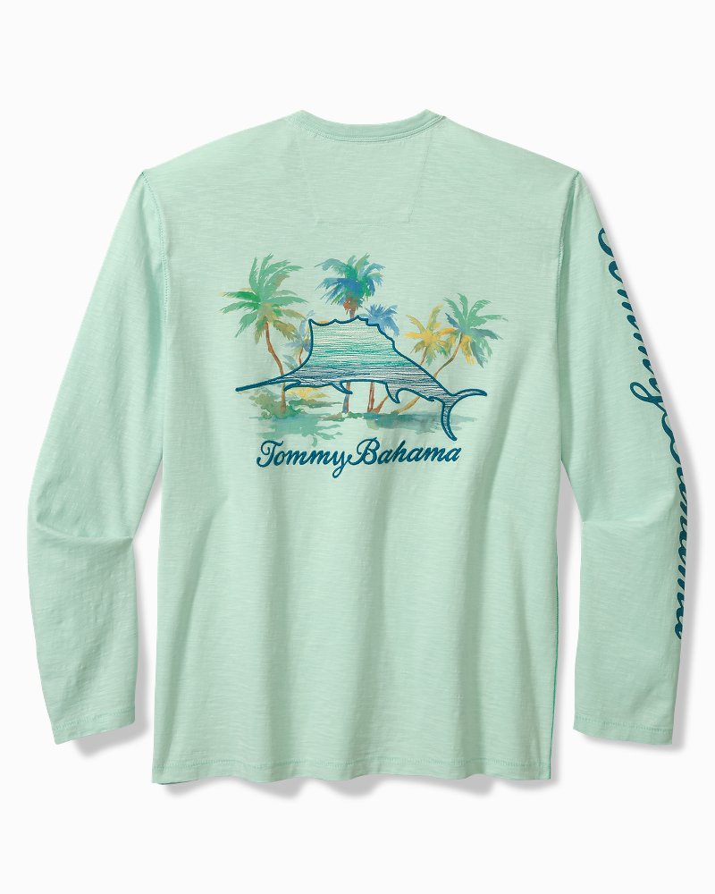 Tommy Bahama | Big & Tall Marlin Mirage Lux Long-Sleeve T-Shirt / Light Caribbean Tile