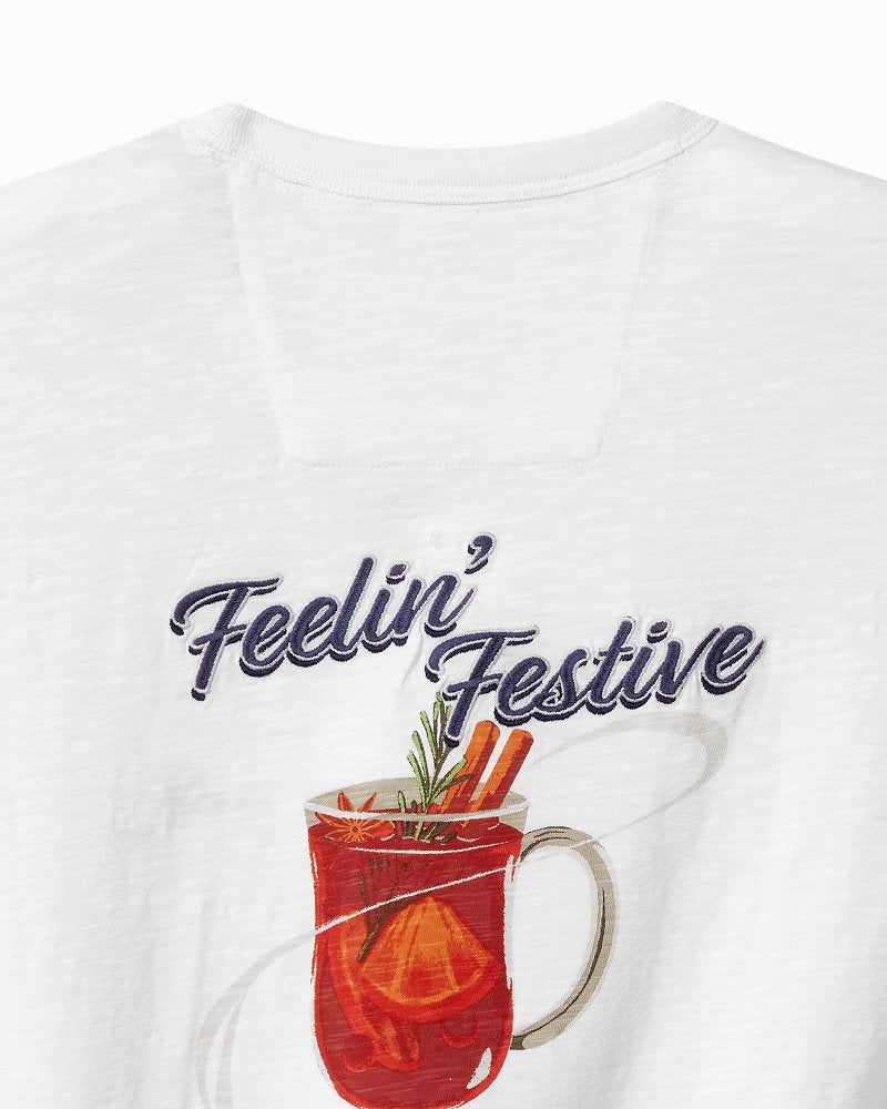 Tommy Bahama | Big & Tall Feelin' Festive Long-Sleeve Lux T-Shirt / White