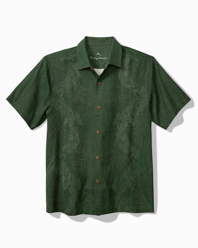 Tommy Bahama | Big & Tall Bali Border Silk Camp Shirt / Emerald