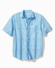 Tommy Bahama | Big & Tall Coconut Point Fleur De Geo IslandZone® Camp Shirt / Chambray Blue