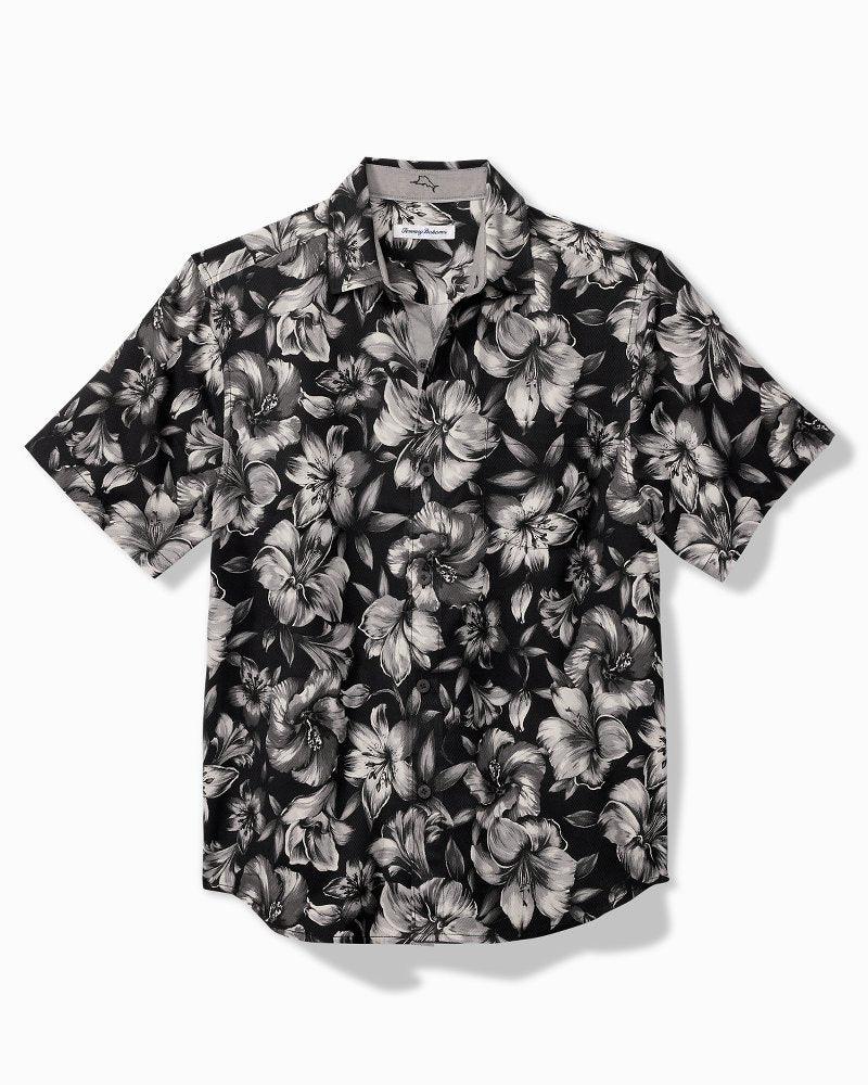 Tommy Bahama | Big & Tall Hibiscus Hideaway Silk Camp Shirt / Black