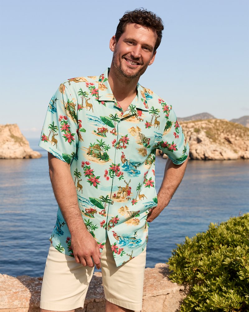 Tommy Bahama | Big & Tall Santa Shores Silk Camp Shirt / Light Sky