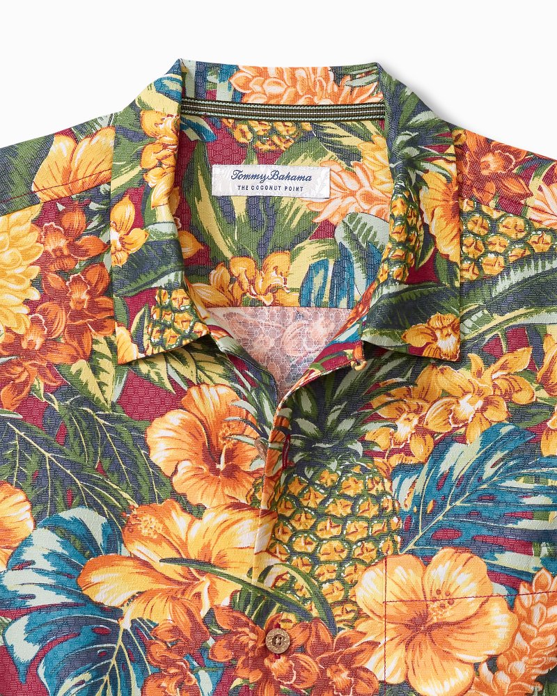 Tommy Bahama | Big & Tall Coconut Point Sunset Canopy IslandZone® Camp Shirt / Dark Sangria