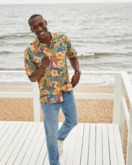 Tommy Bahama | Big & Tall Coconut Point Sunset Canopy IslandZone® Camp Shirt / Dark Sangria