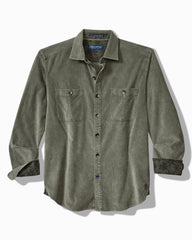 Tommy Bahama | Big & Tall Coastline Cord Stretch Sun Fade Double-Pocket Shirt / Dark Fern