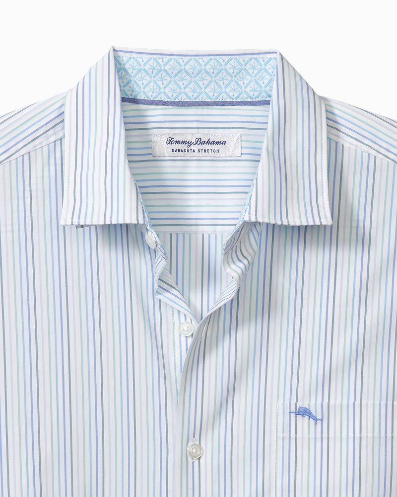 Tommy Bahama | Big & Tall Sarasota Stretch Marina Stripe IslandZone® Shirt / Seven Seas