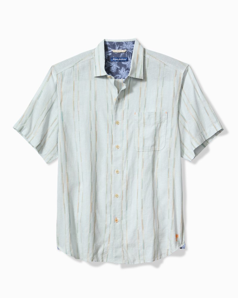 Tommy Bahama | Big & Tall Sonora Stripe Linen-Blend Short-Sleeve Shirt / Dew Drop