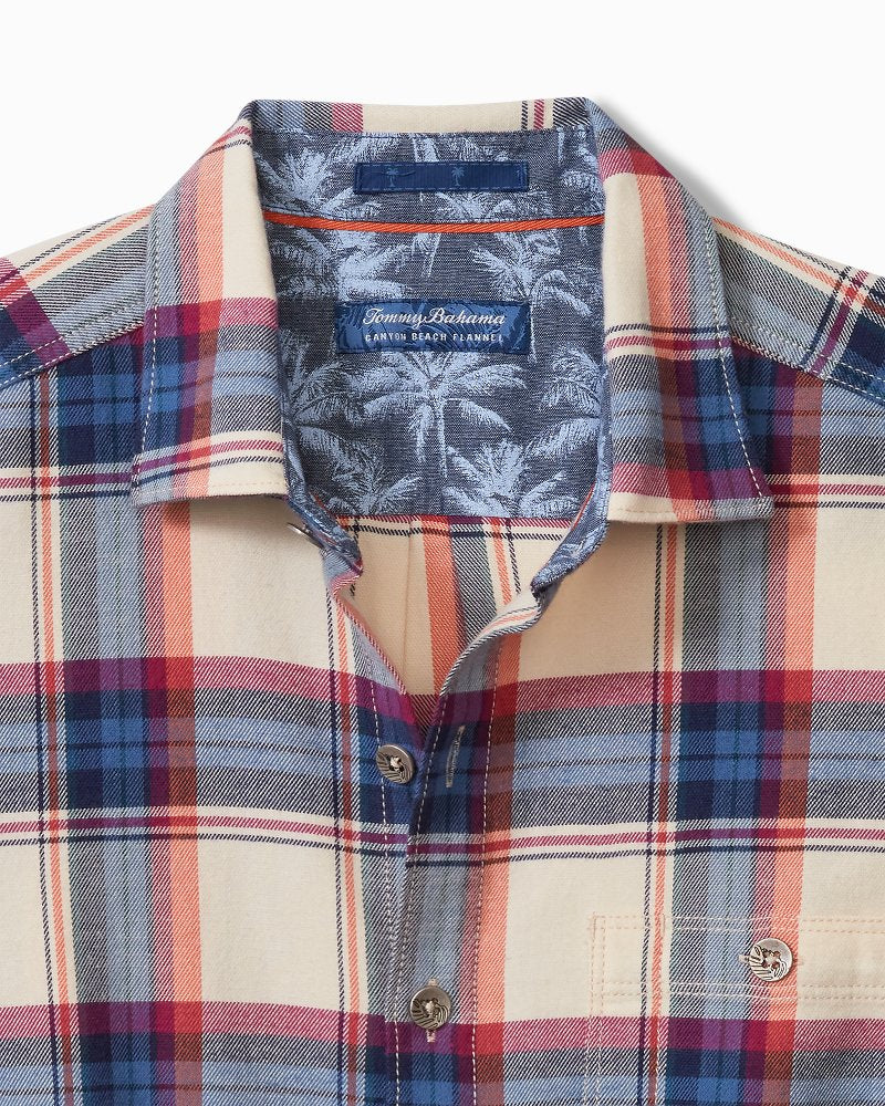 Tommy Bahama | Big & Tall Canyon Beach Window Pane Stretch Flannel Shirt / Bleached Sand