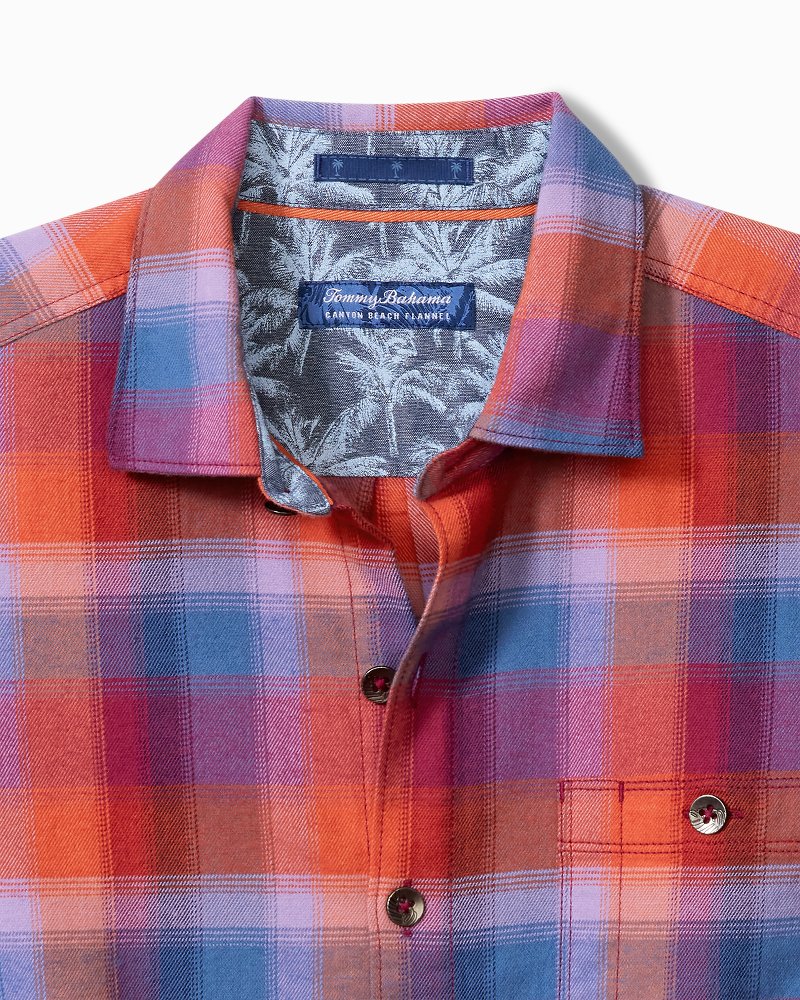 Tommy Bahama | Big & Tall Canyon Beach Fireside Check Stretch Flannel Shirt / Dockside Blue