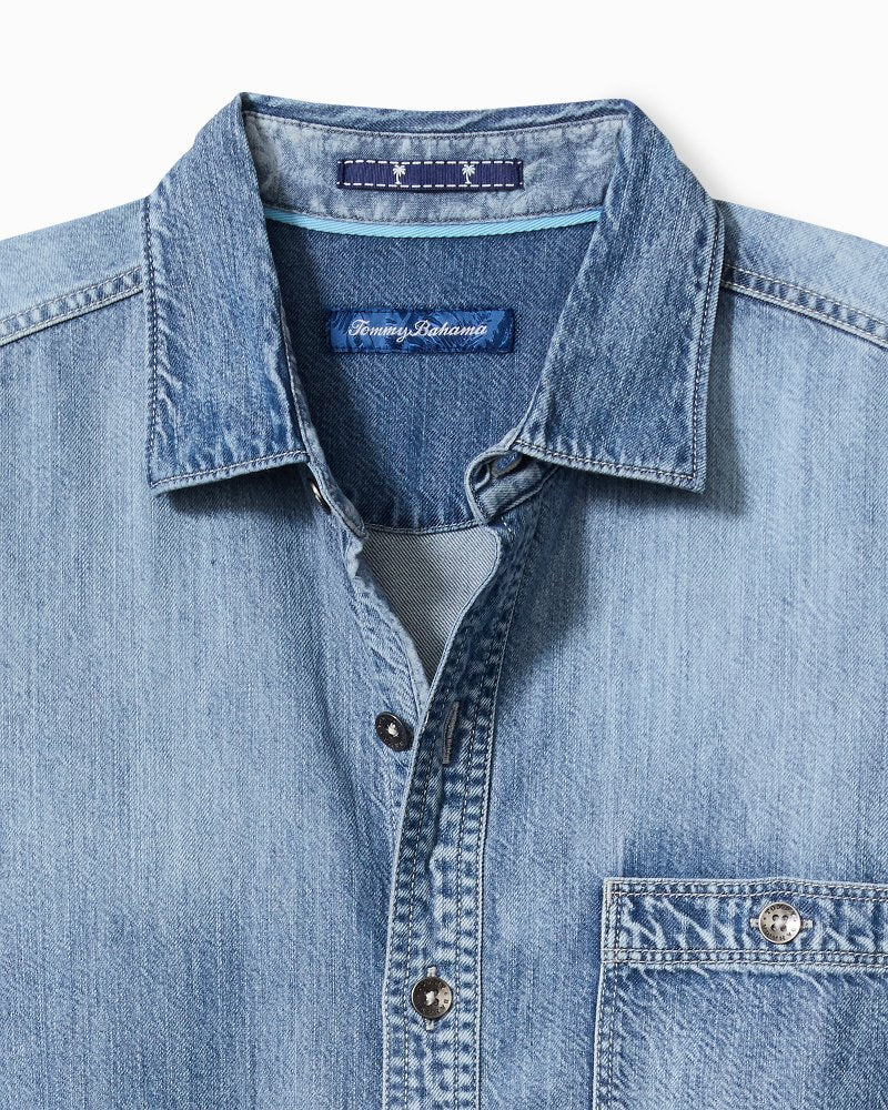 Tommy Bahama | Big & Tall Palm Reflections Long-Sleeve Shirt / Blue Jean
