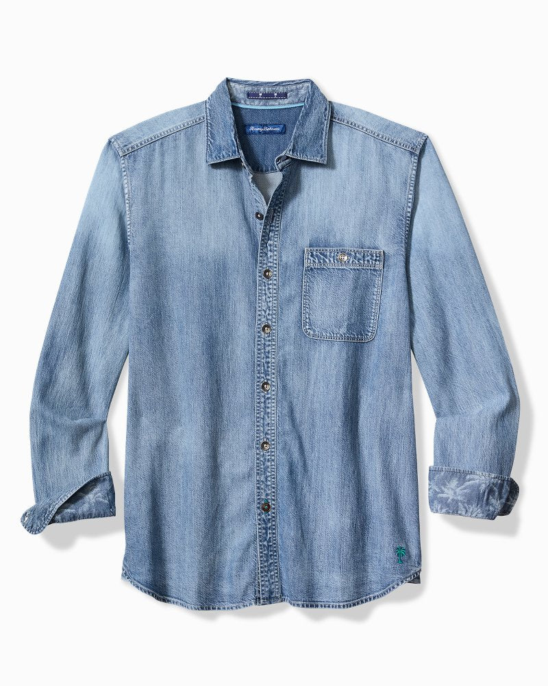 Tommy Bahama | Big & Tall Palm Reflections Long-Sleeve Shirt / Blue Jean