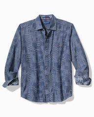 Tommy Bahama | Big & Tall Paradise Patchwork Long-Sleeve Shirt / Blue Jean