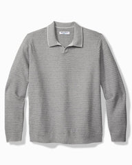 Tommy Bahama | Big & Tall Coolside Harbor IslandZone® Sweater Polo / Grey Heather