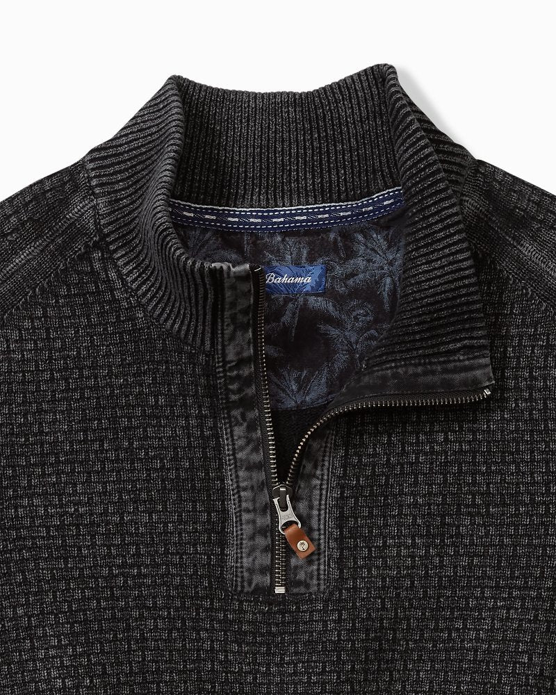 Tommy Bahama | Big & Tall Sunbreak Half-Zip Sweater / Black