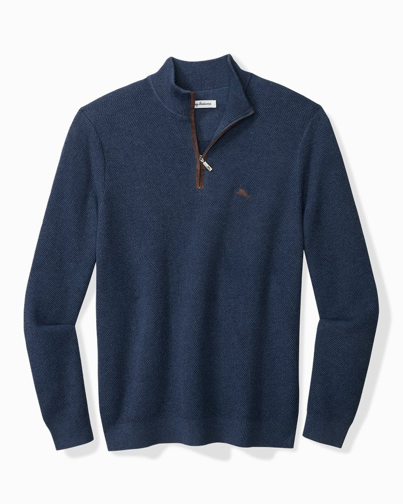 Tommy Bahama | Big & Tall Marlin Luxe Half-Zip Sweater / Dockside Blue Heather