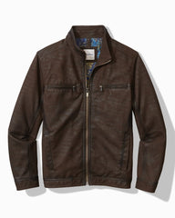 Tommy Bahama | Big & Tall Highland Rocker Leather Jacket / Dark Brown