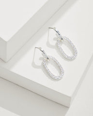 Tommy Bahama | Sanibel Island Crystal Link Drop Earrings / Silver