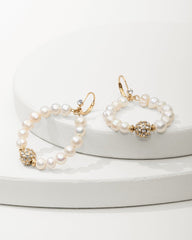 Tommy Bahama | Madeira Pearl Statement Drop Hoop Earrings / Gold