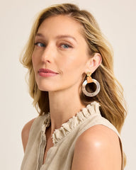 Tommy Bahama | Indigo Shore Grey Shell Drop Hoop Earrings / Gold