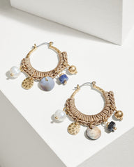 Tommy Bahama | Indigo Shore Mixed Materials Charm Hoop Earrings / Gold